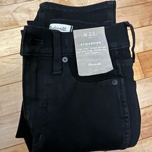 Madewell Stovepipe Jeans Black 23 NWT